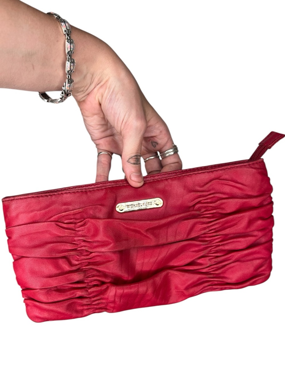 Vintage Y2K Michael Kors Red Rushed Clutch